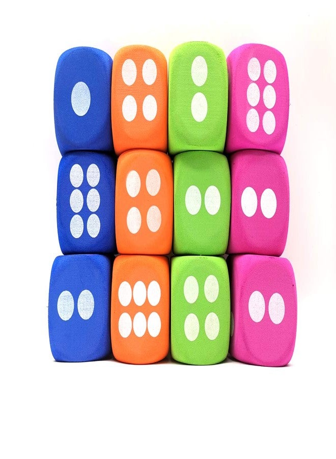 Qidiwin Jumbo EVA Dices, Giant Dot EVA Foam Dices for Kids Building Blocks,Educational,Party Suppliers, 4 Color,12PCS - Image 2